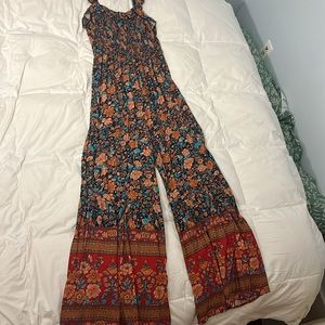 Natural Life Jumpsuit, Small, orange/teal/red/black